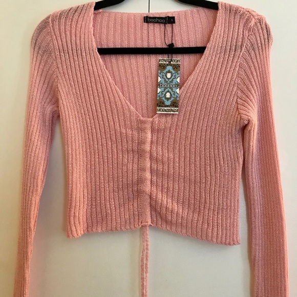 Boohoo Ribbed Ruched Front Top - Picture 2 of 2